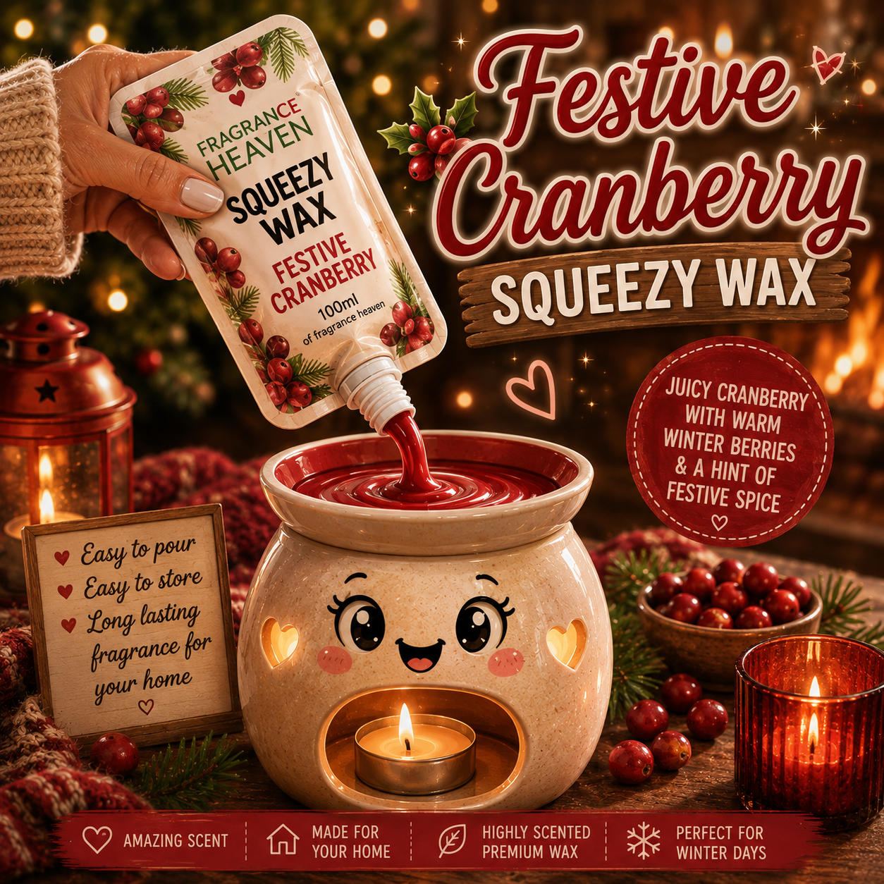 Festive Cranberry Squeezy Wax
