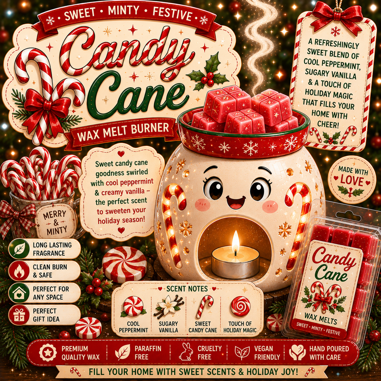 Candy Cane Wax Melt