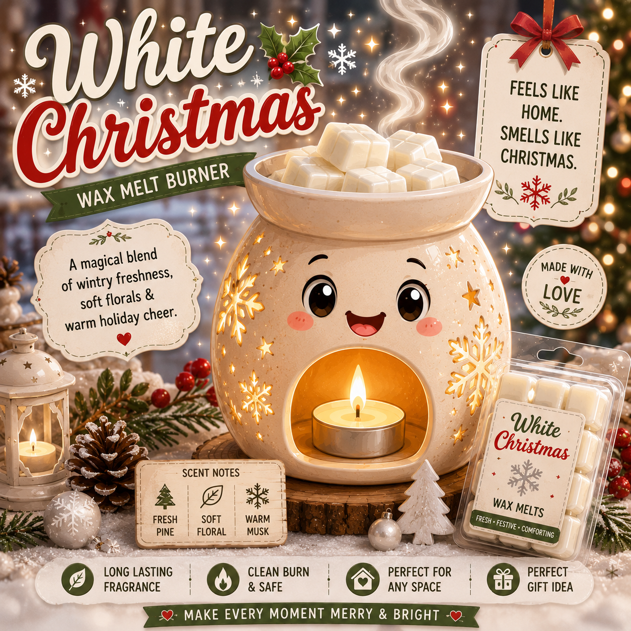 White Christmas Wax Melt