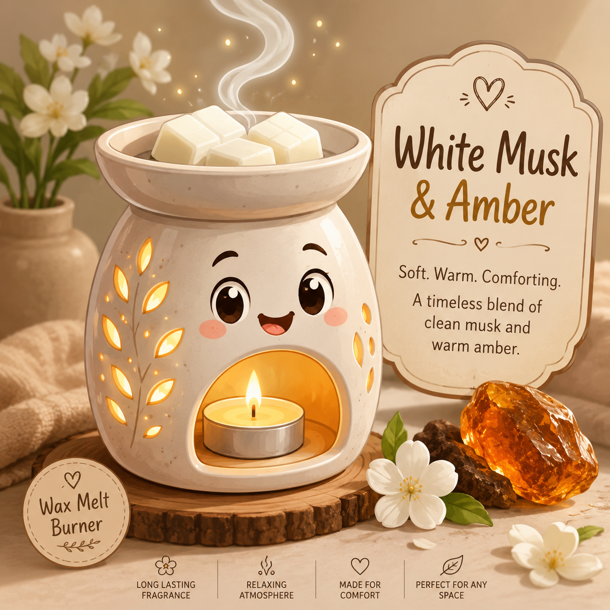 White musk & Amber Wax Melt