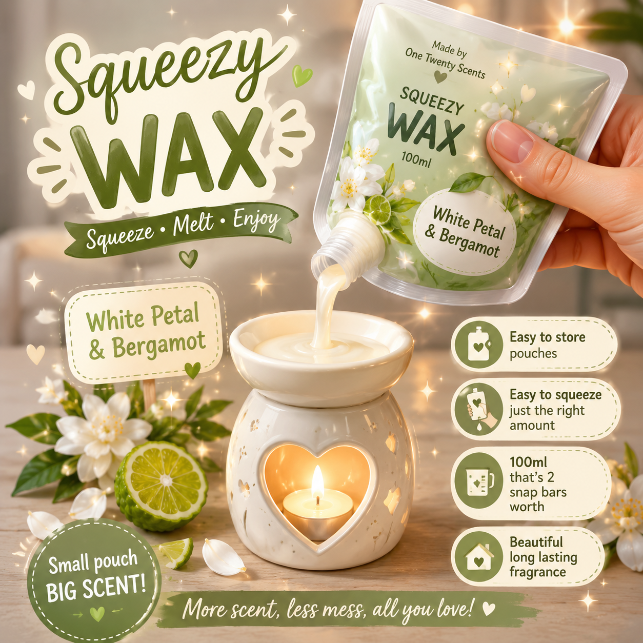 Petals & Bergamot Squeezy Wax