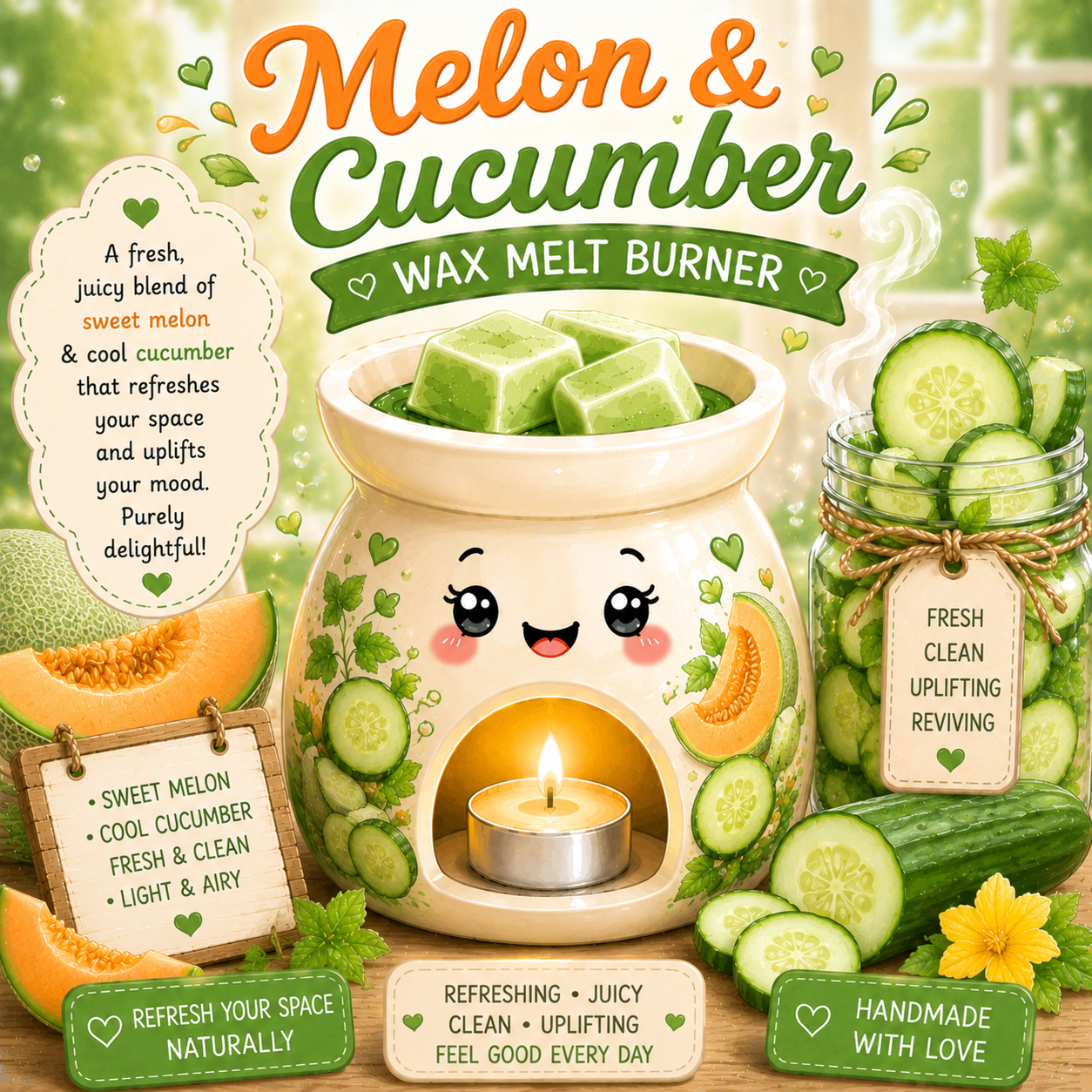 Melon and Cucumber Wax Melt