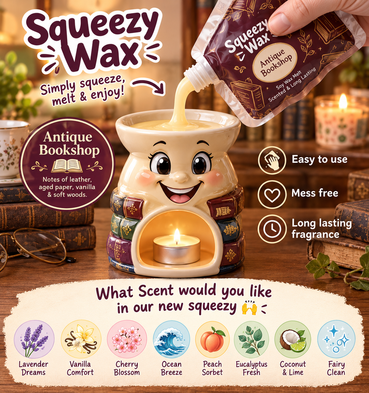 Bookshop Squeezy Wax Melt
