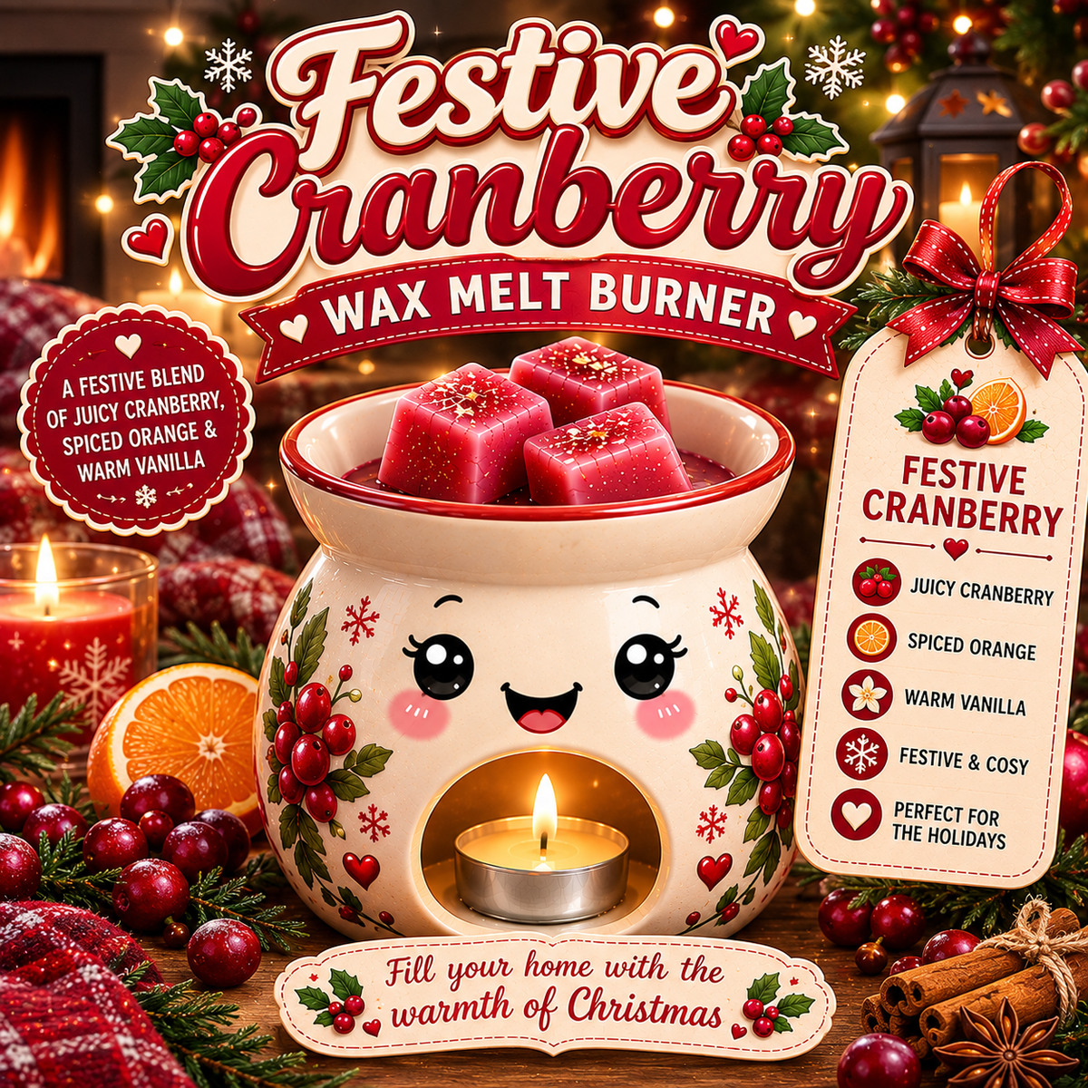 Festive Cranberry Wax Melt