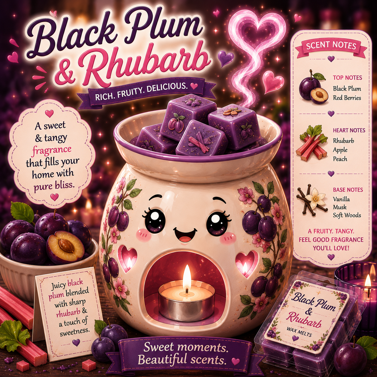Plum & Rhubarb Wax Melt