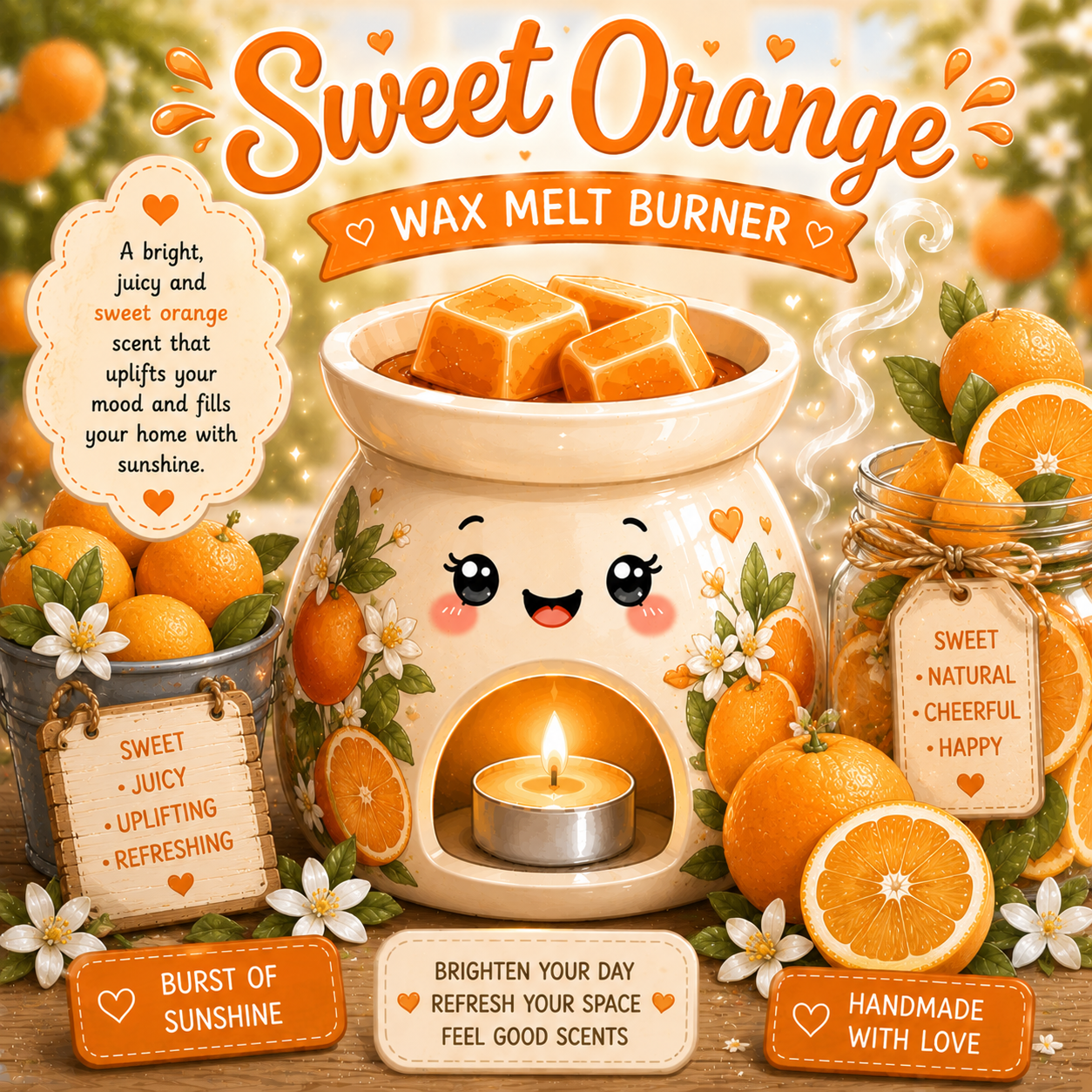 Sweet Orange Essential Oil Wax Melt